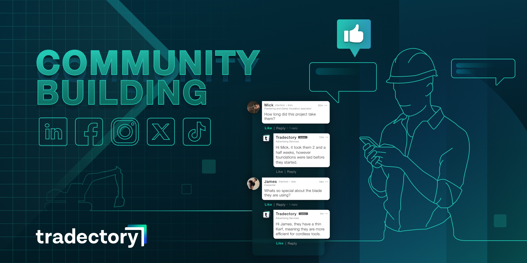 organic social community building in construction
